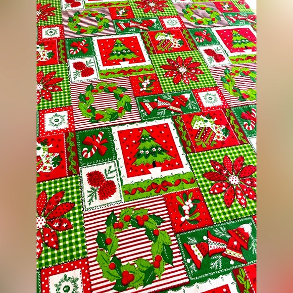 Vintage Other - Vintage Kitschy Christmas Patchwork Tablecloth❤️🎄